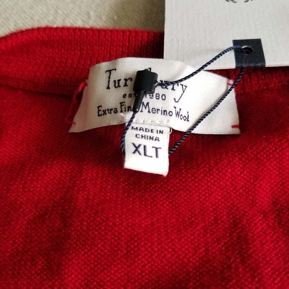 MEN'S Big and Tall XLT Red V neck sweater - Picture 5 of 6